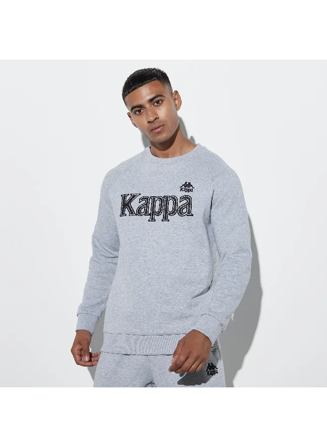 Kappa Kappa Logo Embroidered Sweatshirt with Crew Neck and Raglan Sleeves