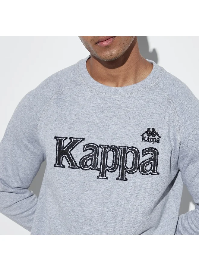 Kappa Kappa Logo Embroidered Sweatshirt with Crew Neck and Raglan Sleeves