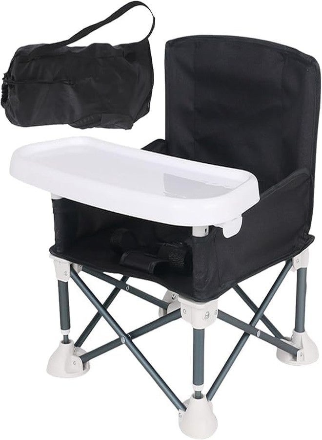 Shrevi Portable Compact Baby Seat with Storage Bag - Safety Straps Baby Booster Seat with Removable Dining Tray - Foldable Travel High Chair for Indoor & Outdoor Use - Image 2