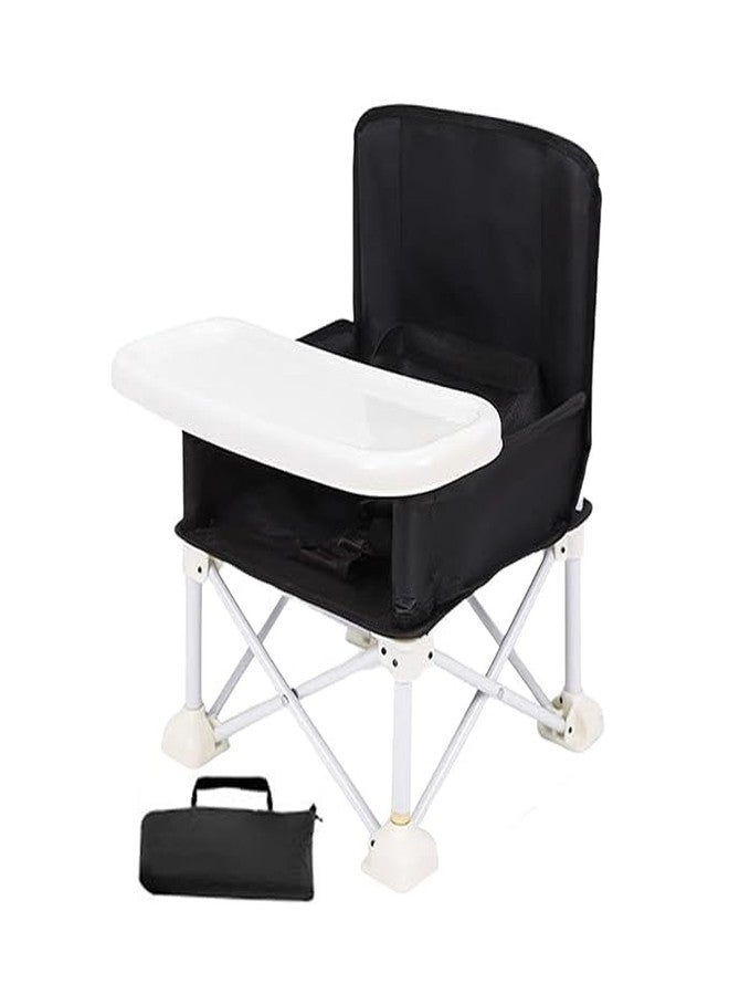 Shrevi Portable Compact Baby Seat with Storage Bag - Safety Straps Baby Booster Seat with Removable Dining Tray - Foldable Travel High Chair for Indoor & Outdoor Use - Image 1