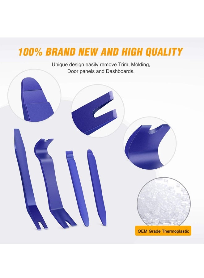 Auto Trim Removal Tool Kit No-Scratch Pry Tool Kit for Car Door Clip Panel & Audio Dashboard Dismantle -5PCS Blue - Image 3