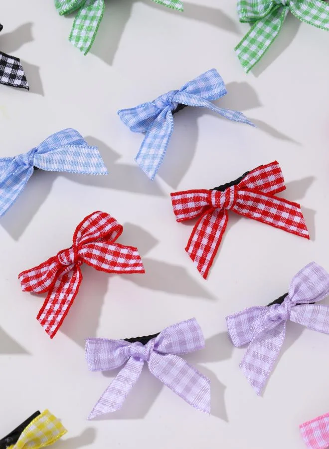 Take Two Take Two Set of 15 - Checked Bow Hair Clip