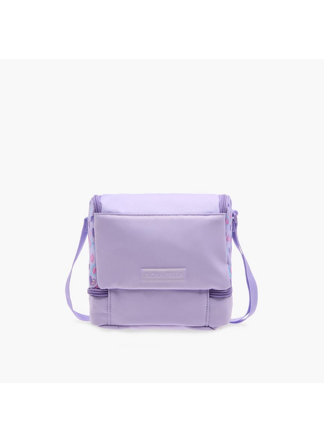 Flora Bella By Shoexpress Girls Heart Print Lunch Bag with Zip Closure  - Image 5