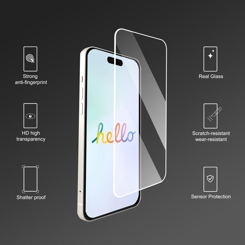 Ailun 3 Pack Screen Protector for iPhone 16 Plus [6.7 inch] + 3 Pack Camera Lens Protector with Installation Frame,Case Friendly Tempered Glass Film,[9H Hardness][Not for iPhone 16e/16/16 Pro/Pro Max] - Image 2