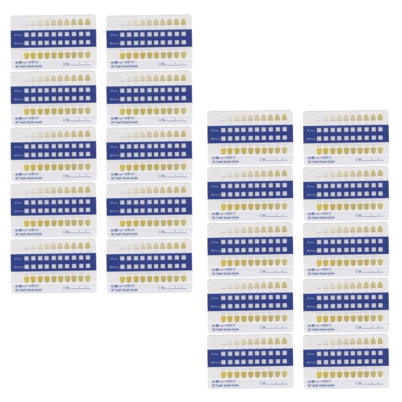 PVC Matte Finish Teeth Shade Guide 20pcs Collection Tooth Contrast Cards for Oral Supplies for Clinical and Home Use - Image 1
