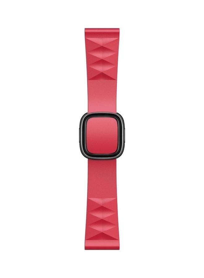 NIBEMINENT Modern Style Silicone Replacement Strap Watchband For Apple Watch Series 7/6/5/4/3/2/1/SE 41/40/38mm Red - Image 1