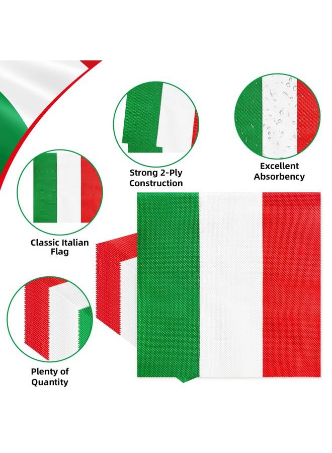 Geodurn 50 Pieces Italy Flag Paper Napkins, Italian Disposable Cocktail Napkins for National Day, Italian-Themed Party, Sports Soccer Matches, Patriotic Holiday, Dinner Table, and Festival Table Decorations - Image 3