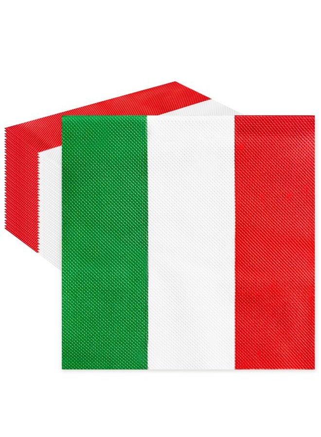 Geodurn 50 Pieces Italy Flag Paper Napkins, Italian Disposable Cocktail Napkins for National Day, Italian-Themed Party, Sports Soccer Matches, Patriotic Holiday, Dinner Table, and Festival Table Decorations - Image 1