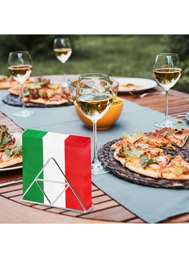Geodurn 50 Pieces Italy Flag Paper Napkins, Italian Disposable Cocktail Napkins for National Day, Italian-Themed Party, Sports Soccer Matches, Patriotic Holiday, Dinner Table, and Festival Table Decorations - Image 4
