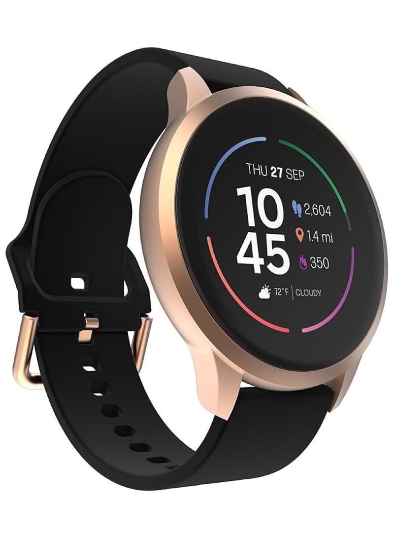 iTouch Unisex Interactive Sports 4 Watch Rosegold/Black with Silicone Strap, TP4R01-C02 - Image 1