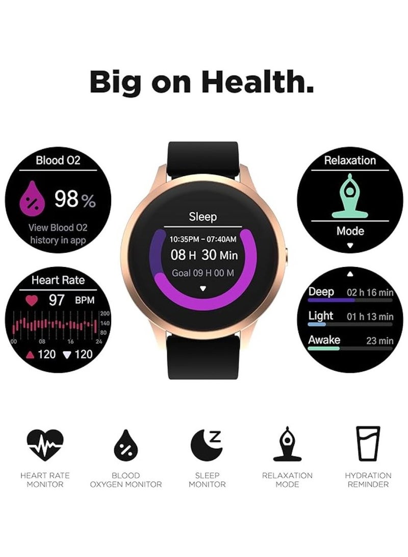 iTouch Unisex Interactive Sports 4 Watch Rosegold/Black with Silicone Strap, TP4R01-C02 - Image 3