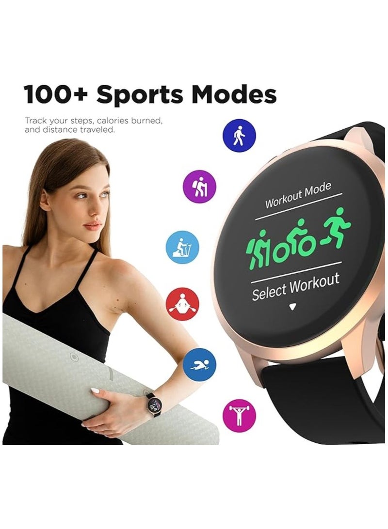 iTouch Unisex Interactive Sports 4 Watch Rosegold/Black with Silicone Strap, TP4R01-C02 - Image 4