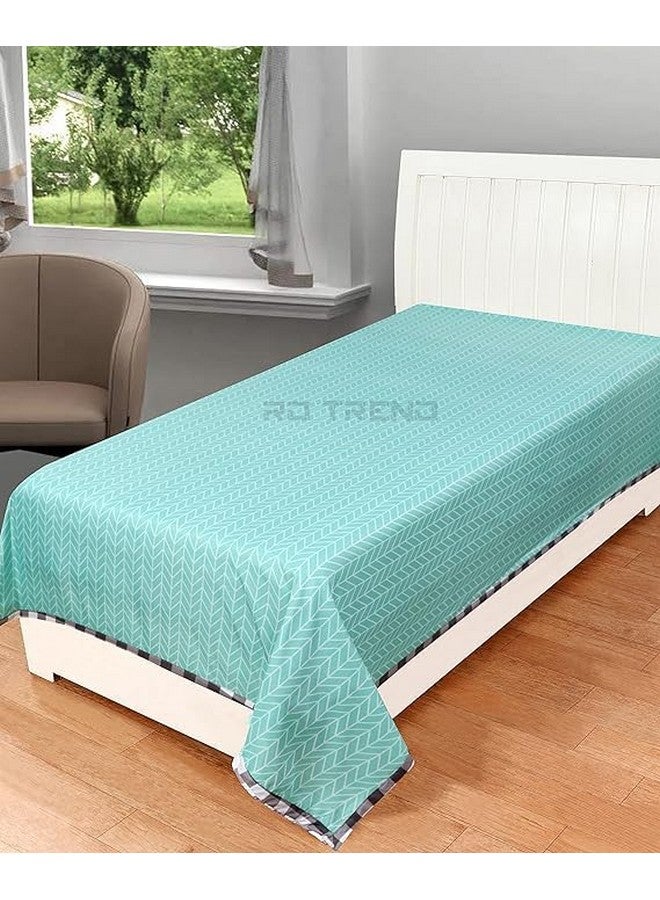 RD TREND Glace Cotton 180 Tc,Solid Single Topsheets Without Pillow Cover(Pack Of 2)-Grey (Blue/Green) - Image 2