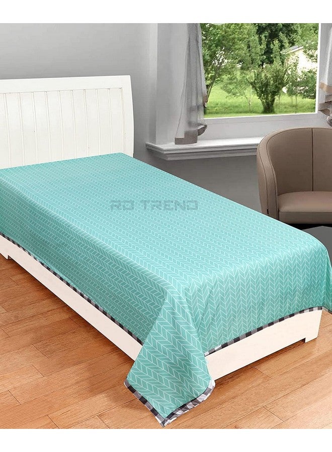 RD TREND Glace Cotton 180 Tc,Solid Single Topsheets Without Pillow Cover(Pack Of 2)-Grey (Blue/Green) - Image 4