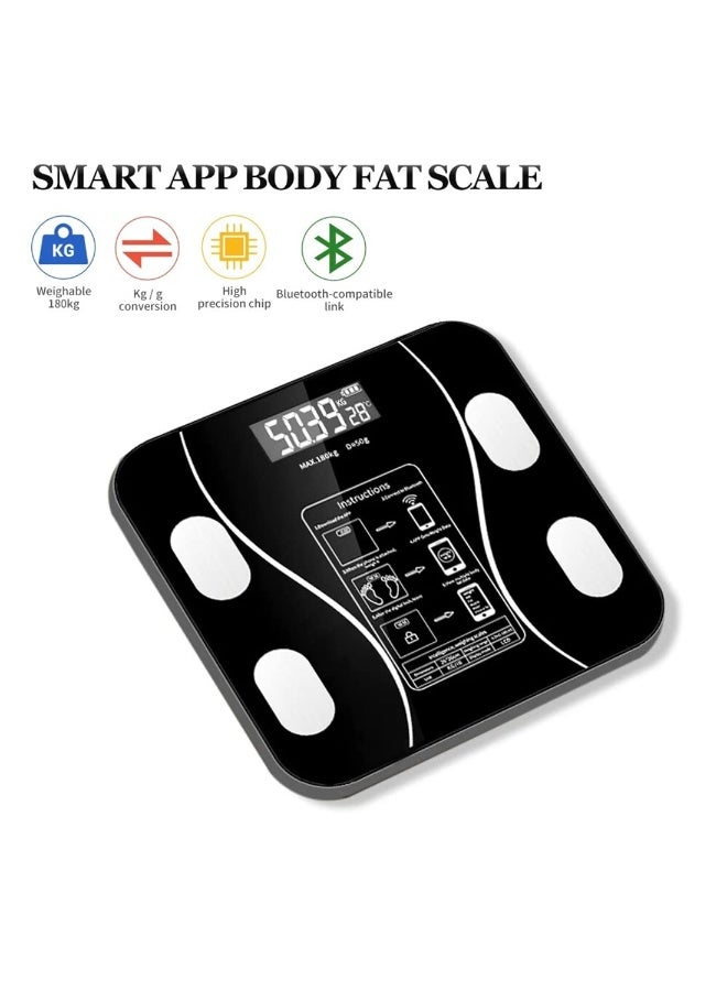 ميزان رقمي لقياس وزن الجسم مع مؤشر كتلة الجسم وكتلة العضلات | ميزان ذكي بتقنية البلوتوث لقياس تكوين الجسم، والدهون، والماء، والعظام، وغيرها | جهاز تتبع اللياقة البدنية للاستخدام المنزلي - Image 5