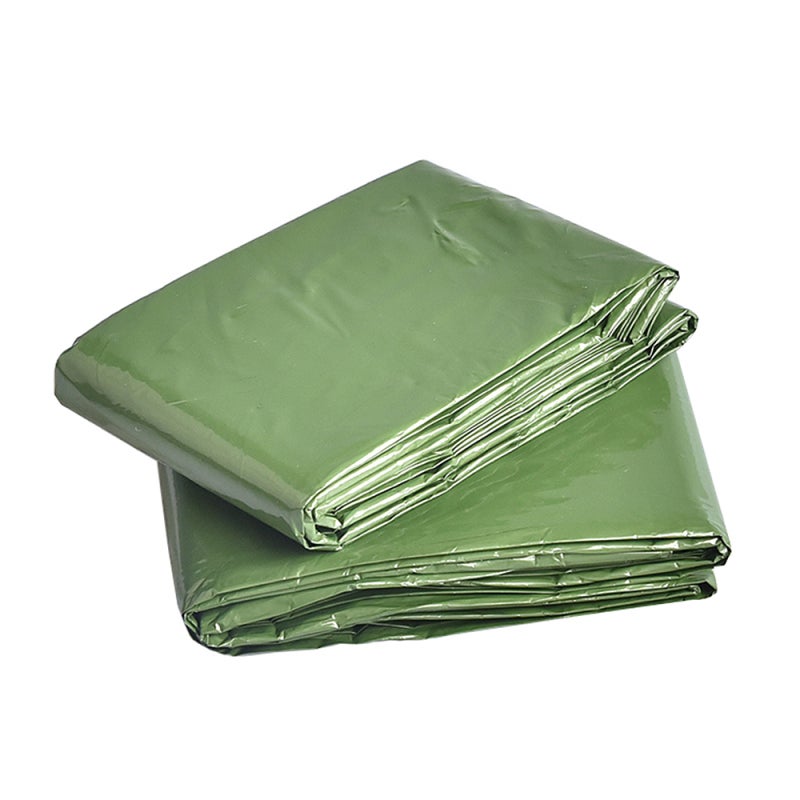 Sleeping Bag: 3.5 Oz Lightweight Aluminized PE Heat Retention Emergency Blanket - Compact Storage Highly Visible Army Green for Outdoor Camping Hiking Backpacking Survival - Image 4