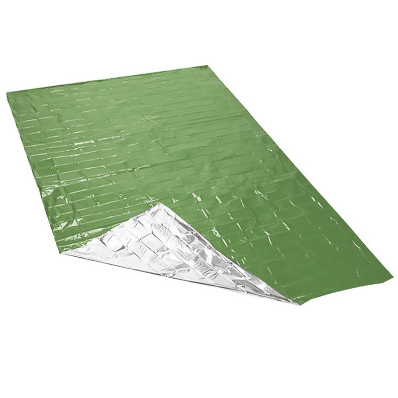 Sleeping Bag: 3.5 Oz Lightweight Aluminized PE Heat Retention Emergency Blanket - Compact Storage Highly Visible Army Green for Outdoor Camping Hiking Backpacking Survival - Image 3