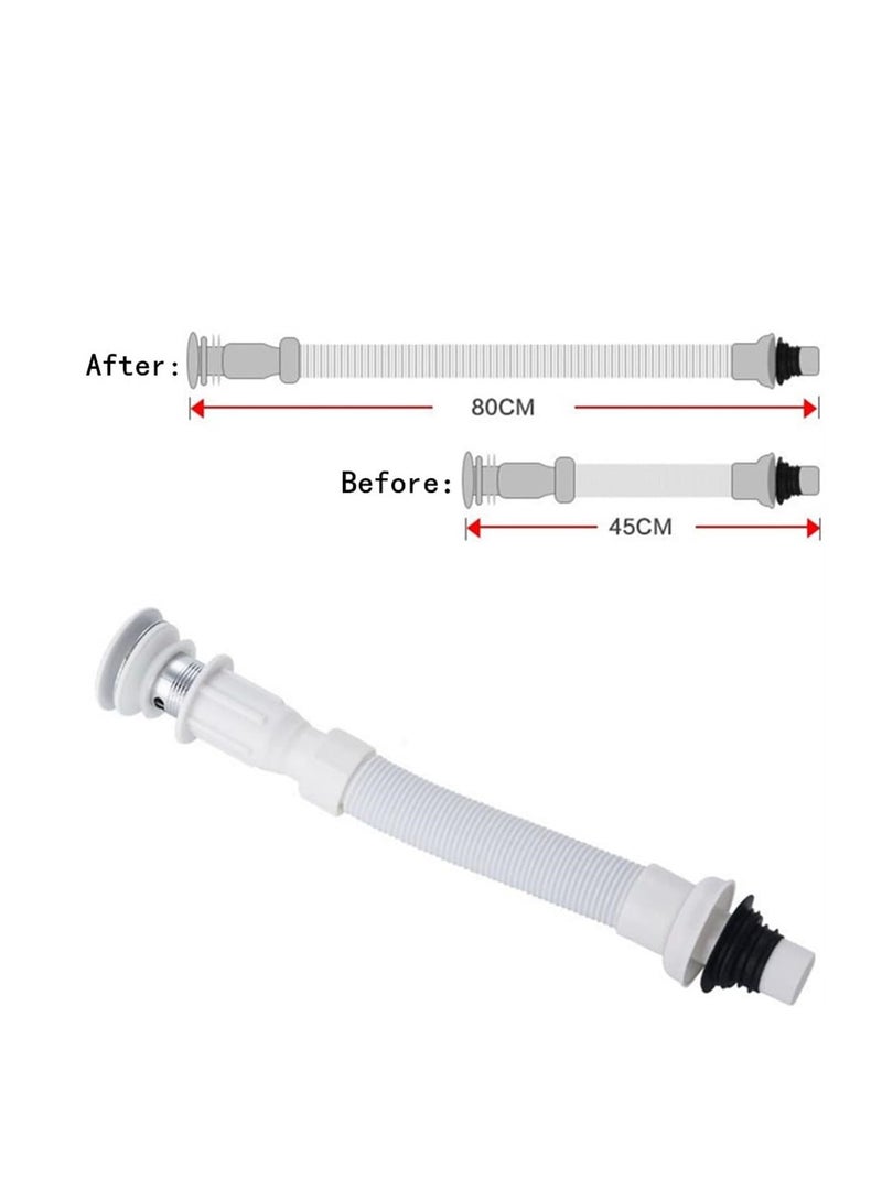 KASTWAVE 37mm Flexible Drain Pipe, Odor‑Proof Universal Single Drain, S Bend Water Down‑Flow Pipe, for Bathroom Vanity Sink Drain Plumbing Trap Tubing - Image 4