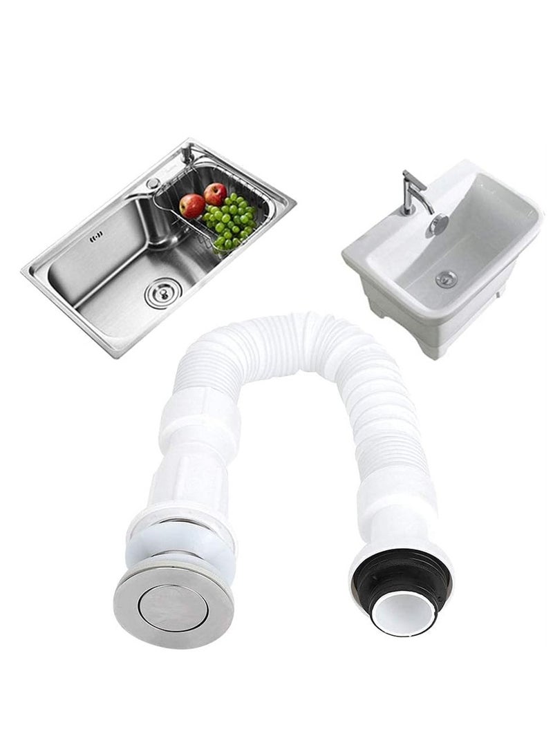 KASTWAVE 37mm Flexible Drain Pipe, Odor‑Proof Universal Single Drain, S Bend Water Down‑Flow Pipe, for Bathroom Vanity Sink Drain Plumbing Trap Tubing - Image 5