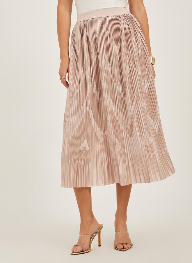 Styli Plisse Elasticated Waistband Midi Skirt  - Image 2