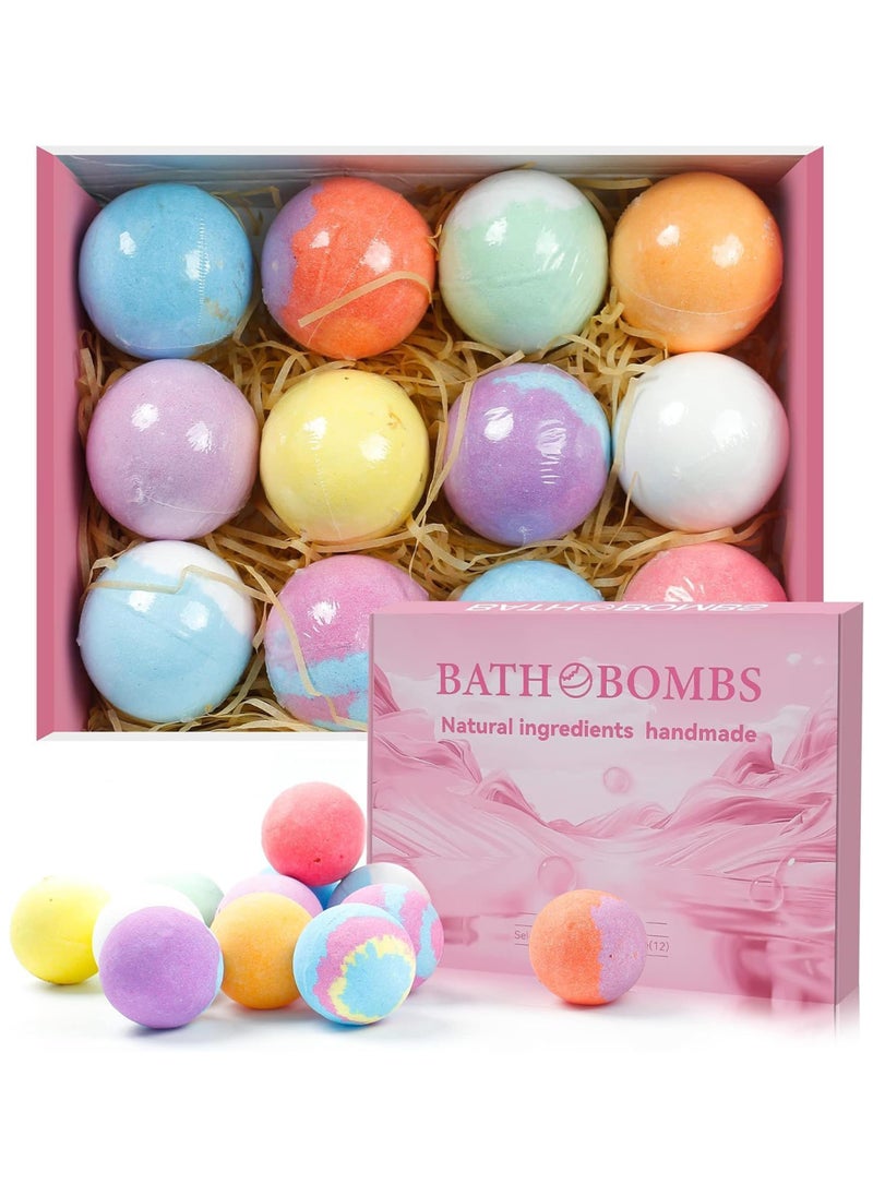 Chillspace - 12Pcs Bath Bombs Gift Set for Women Men and Kids Long Lasting Floaters Relaxing Aromatherapy, Dry Skin Moisturize, Large Organic & Natural Essential Oil Handmade Bubble Bath Bombs, Healing Properties - Image 1