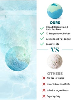Chillspace 12Pcs Bath Bombs Gift Set for Women Men and Kids Long Lasting Floaters Relaxing Aromatherapy, Dry Skin Moisturize, Large Organic & Natural Essential Oil Handmade Bubble Bath Bombs, Healing Properties  - Image 5