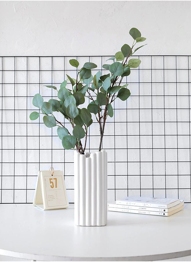 Generic - Artificial Eucalyptus Leaves, 3 Pcs Faux Dried Silver Dollar Eucalyptus Garland Branches Stems, Fake Greenery Decor Plastic Plants for Decoration (65cm Tall, Grey Green) - Image 1