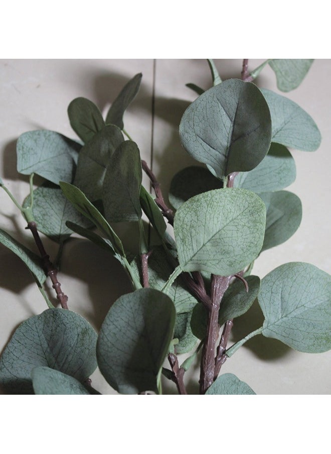 Generic - Artificial Eucalyptus Leaves, 3 Pcs Faux Dried Silver Dollar Eucalyptus Garland Branches Stems, Fake Greenery Decor Plastic Plants for Decoration (65cm Tall, Grey Green) - Image 1