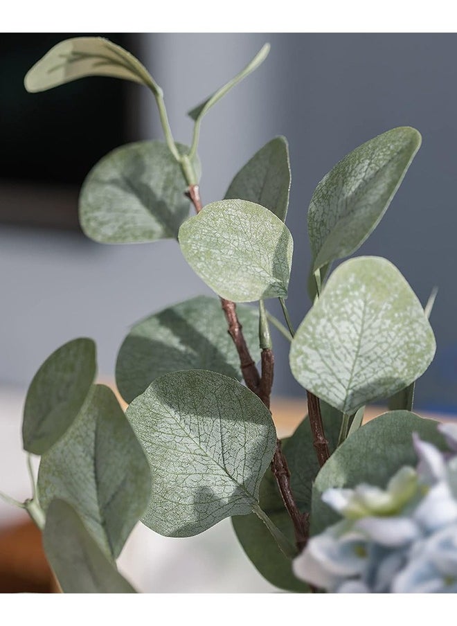 Generic - Artificial Eucalyptus Leaves, 3 Pcs Faux Dried Silver Dollar Eucalyptus Garland Branches Stems, Fake Greenery Decor Plastic Plants for Decoration (65cm Tall, Grey Green) - Image 1