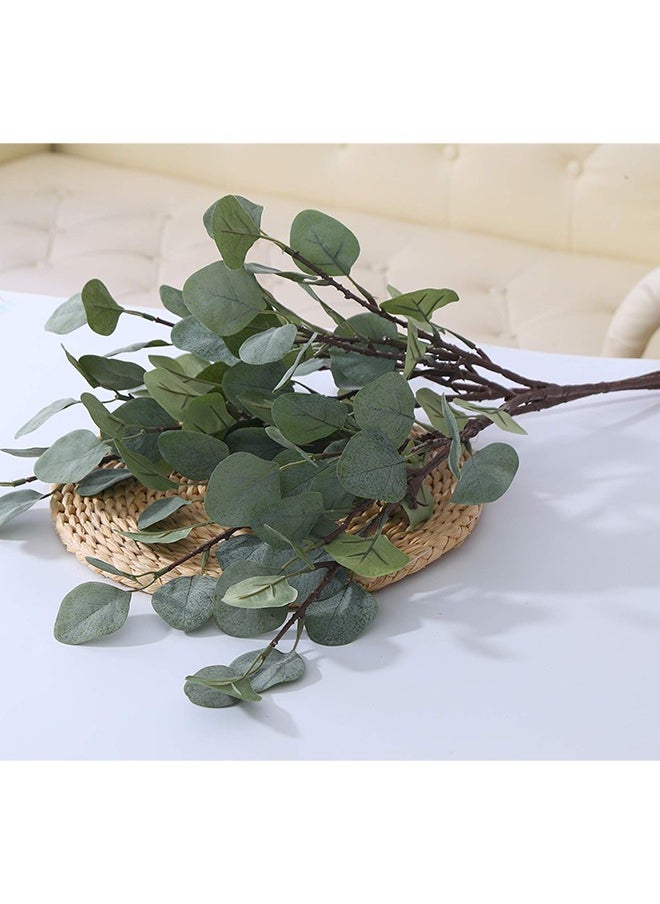 Generic - Artificial Eucalyptus Leaves, 3 Pcs Faux Dried Silver Dollar Eucalyptus Garland Branches Stems, Fake Greenery Decor Plastic Plants for Decoration (65cm Tall, Grey Green) - Image 1