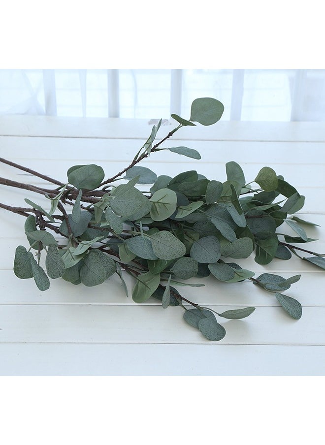 Generic - Artificial Eucalyptus Leaves, 3 Pcs Faux Dried Silver Dollar Eucalyptus Garland Branches Stems, Fake Greenery Decor Plastic Plants for Decoration (65cm Tall, Grey Green) - Image 1