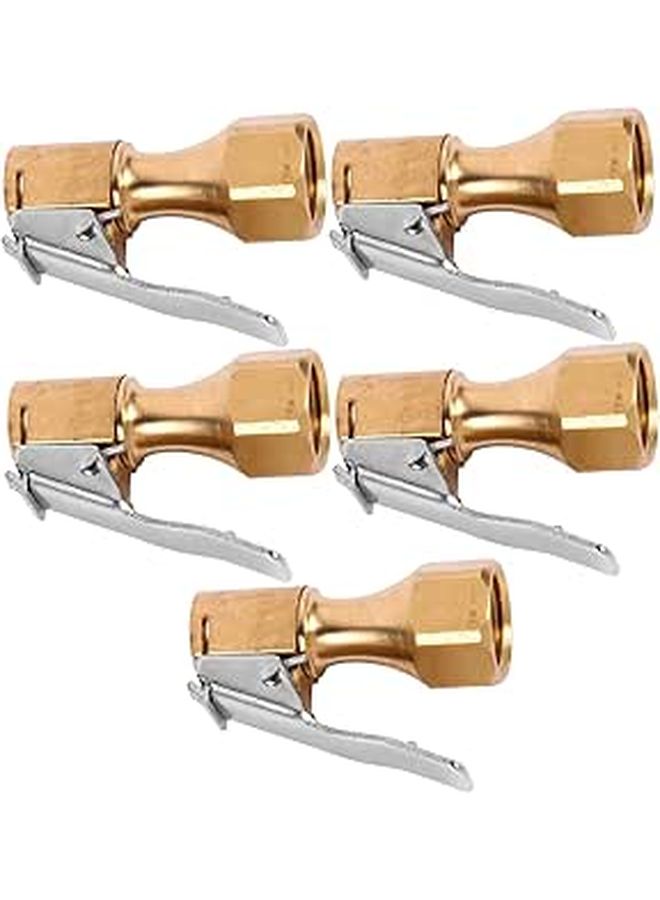 5pcs Inflatable Tire Chuck For Air Compressor Accessories With Pressure Gauge Heavy Duty No Thread Fixation - Image 1