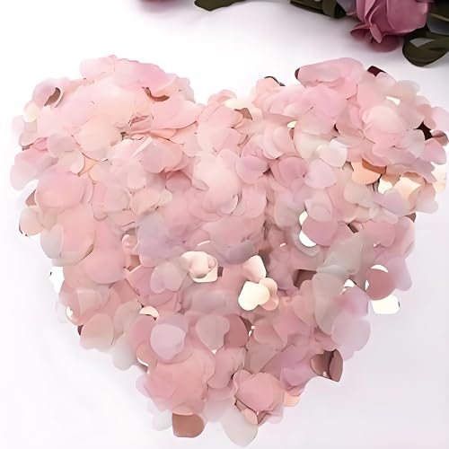 BharatBazaar 2000 Pcs Confetti, Birthday Decoration, Heart Shaped Paper Confetti for Weddings, Valentine, Anniversaries - Eco-Friendly Pink Hearts Paper for Table Decor, Hearts Hen Party Table Decoration - Image 3