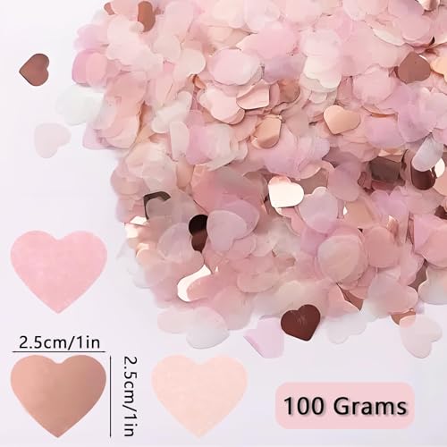 BharatBazaar 2000 Pcs Confetti, Birthday Decoration, Heart Shaped Paper Confetti for Weddings, Valentine, Anniversaries - Eco-Friendly Pink Hearts Paper for Table Decor, Hearts Hen Party Table Decoration - Image 2