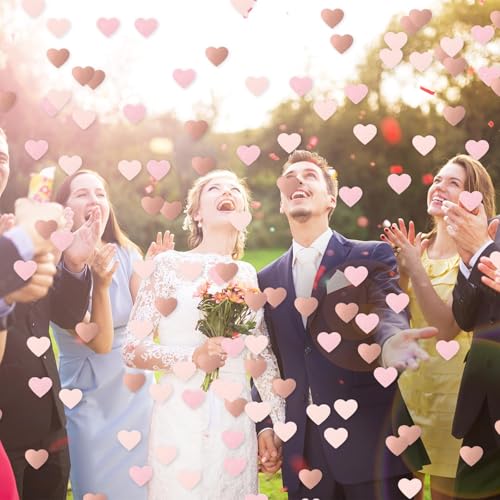 BharatBazaar 2000 Pcs Confetti, Birthday Decoration, Heart Shaped Paper Confetti for Weddings, Valentine, Anniversaries - Eco-Friendly Pink Hearts Paper for Table Decor, Hearts Hen Party Table Decoration - Image 5