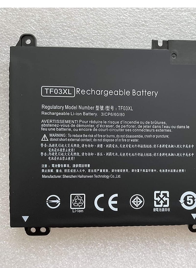 11.55V 41.7Wh HT03XL Battery Compatible for Hp Pavilion 14-CE Series Pavilion 14-CE0020TX HSTNN-UB7J L11421-542 HT03XL HSTNN-IB8O L11421-1C - Image 2