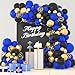 LUDEOU Royal Blue Black Gold Balloon Garland Arch Kit Blue and Black Balloons Metallic Gold Balloons Video Game Balloons for Men Video Game Birthday Retirement Graduation Party Decorations - Image 2