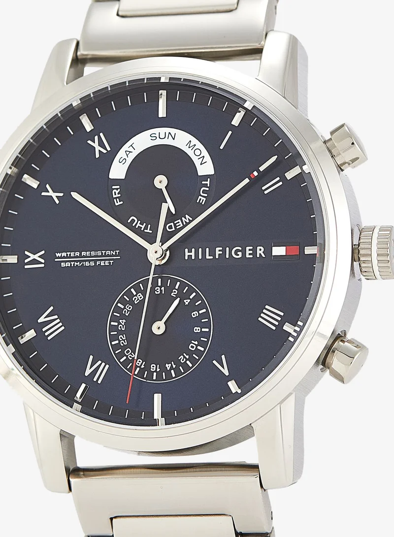 TOMMY HILFIGER Mens Analog Multifunction Quartz Watch With Silver Stainless Steel Bracelet - 1710401