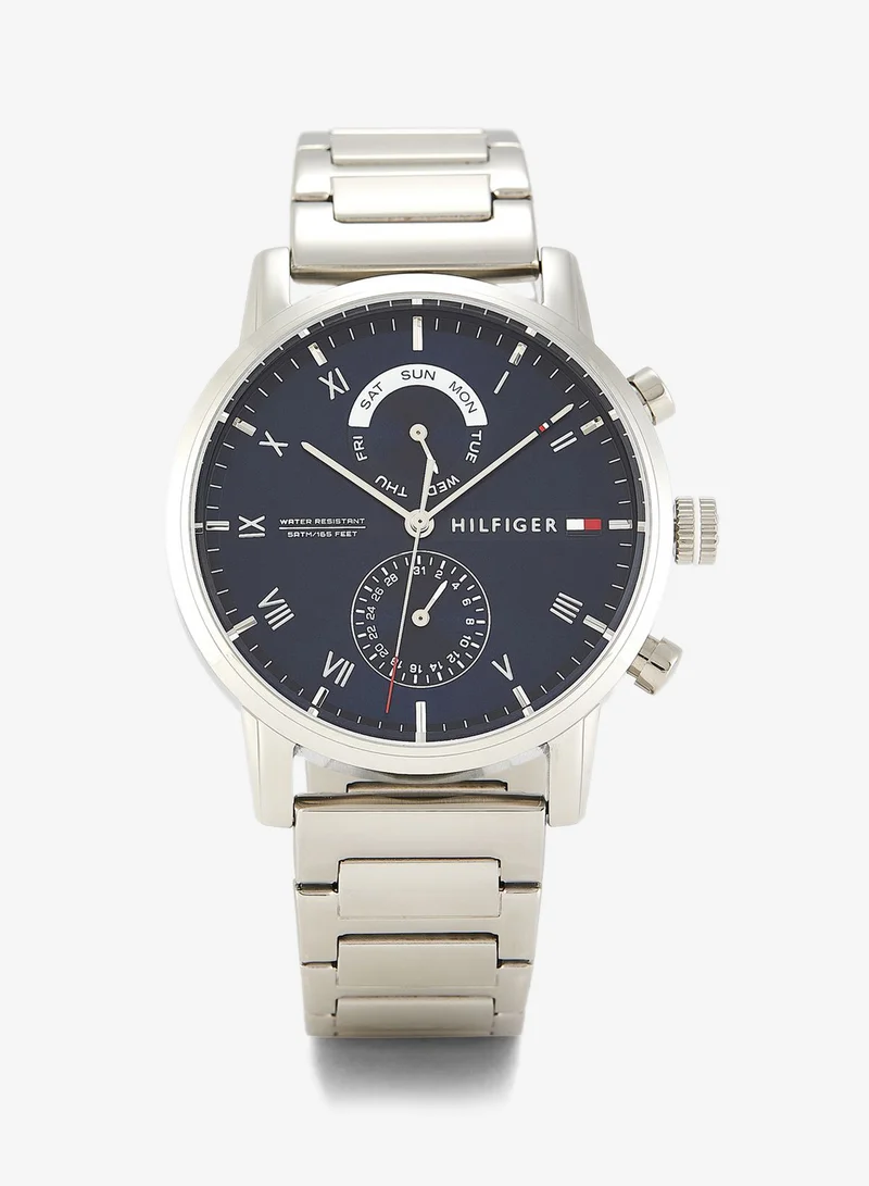 TOMMY HILFIGER Mens Analog Multifunction Quartz Watch With Silver Stainless Steel Bracelet - 1710401
