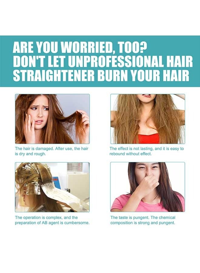 EELHOE Protein Correcting Hair Straighteing Cream 60ml, Silk And Gloss Hair Straightening Cream, Nourishing Fast Smoothing Care Straight Hair Cream, for Thick/Curly/Difficult Hair, Repair Damaged Hair - Image 4