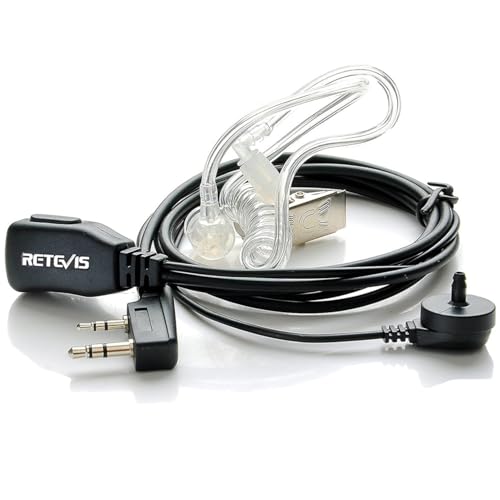 Retevis 2 Pin PTT Mic Covert Acoustic Headset Compatible with Kenwood PUXING Baofeng UV-5R UV-5RA 888S Retevis RT22 RT21 H777 (1 Pack) - Image 1