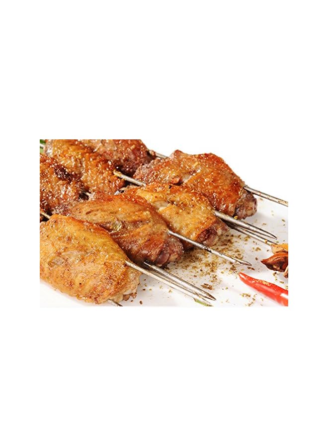 S-TOP 10 Inch Metal Barbecue Skewers, Stainless Steel BBQ Skewers, Shish Kebab Kabob Skewers 12 Pcs - Image 4