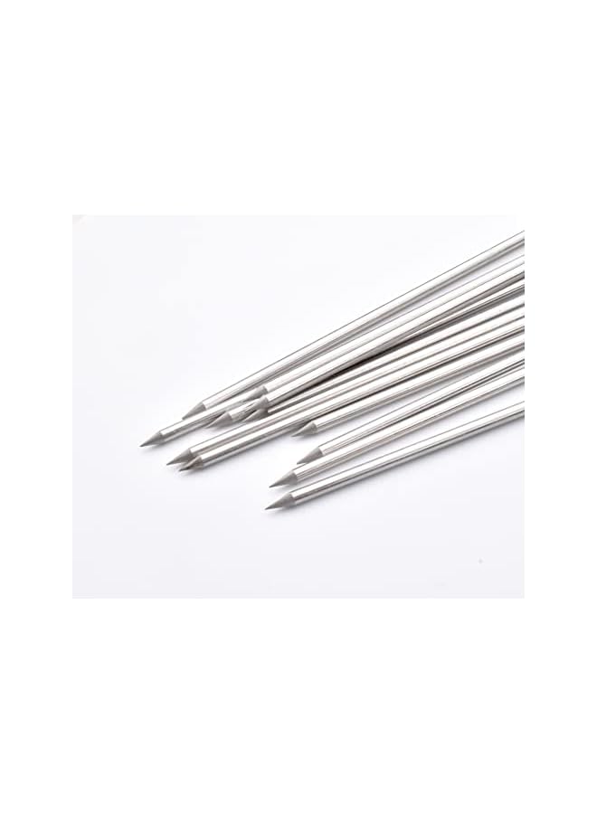 S-TOP 10 Inch Metal Barbecue Skewers, Stainless Steel BBQ Skewers, Shish Kebab Kabob Skewers 12 Pcs - Image 2