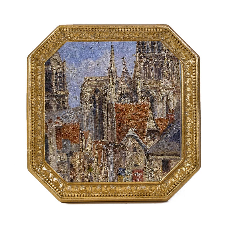 SIKOO Antique 4x4 Picture Frame Vintage Small Gold Frames Square Tabletop and Wall Mount Display Antique Wall Decor