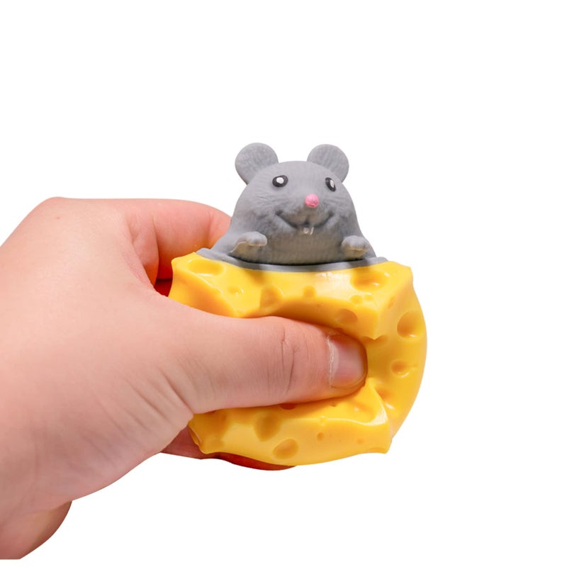 Holgosiu Squishy Mice Stress Relief Rat Fidgets in Cheese Anxiety Relief Squeeze Ball Squish Mouse Toys - Image 5