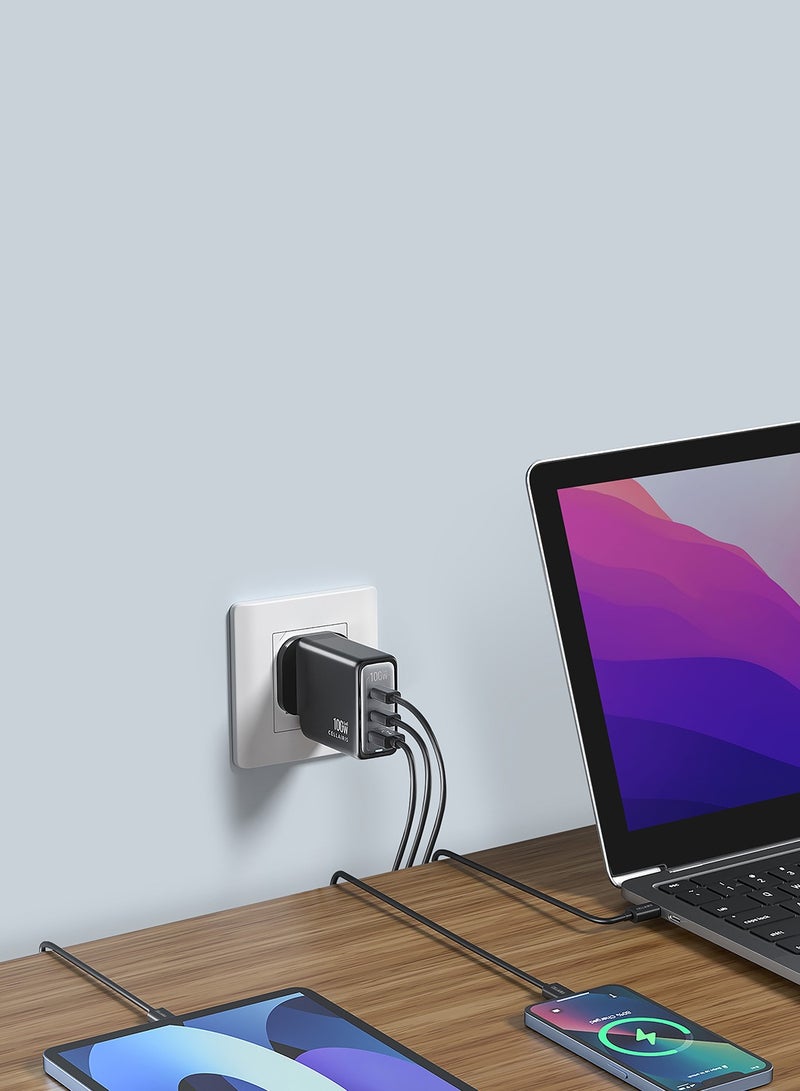 Cellairis GaN3 100W Fast Wall Charger – PD & QC Charging, Dual Type-C & USB Ports, Compact Design - Image 5