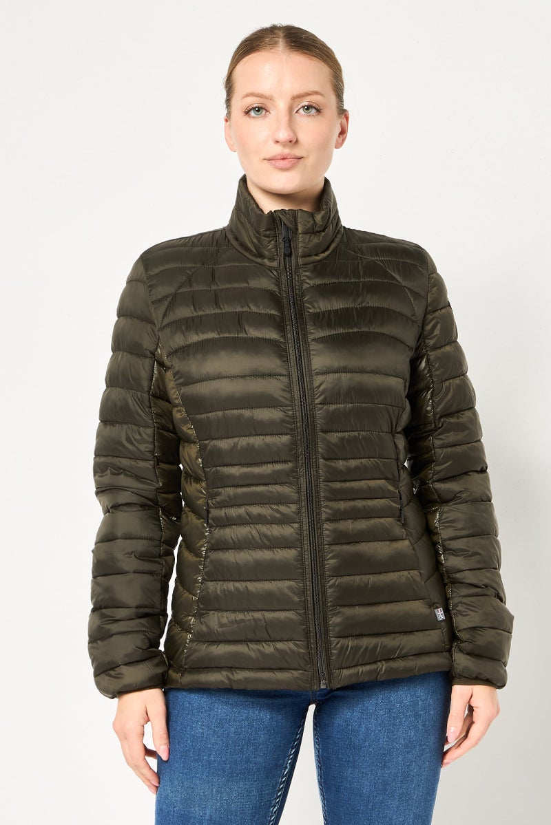 Napapijri Women Quilted Puffer Jacket, Forest Green - Image 1