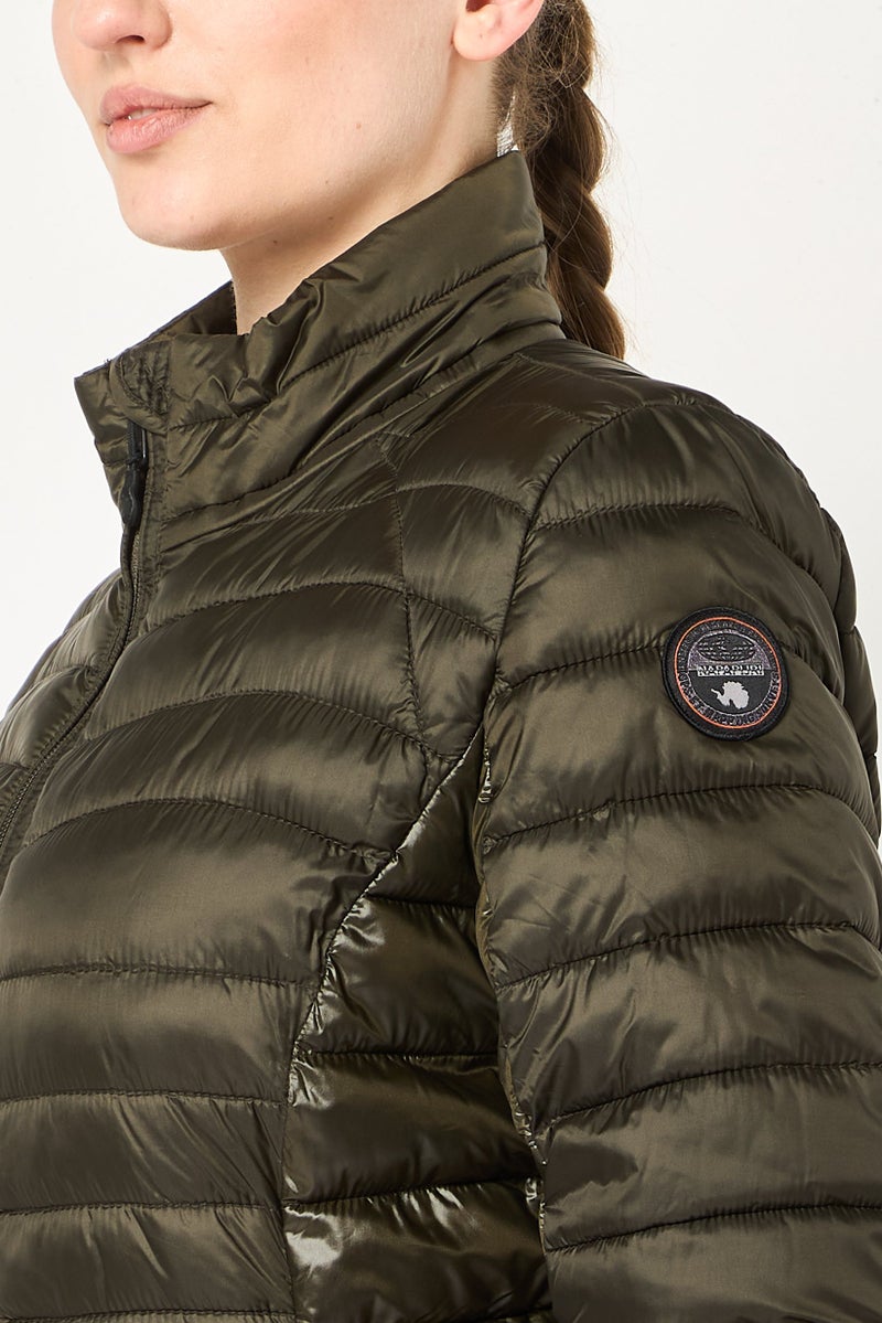Napapijri Women Quilted Puffer Jacket, Forest Green - Image 3