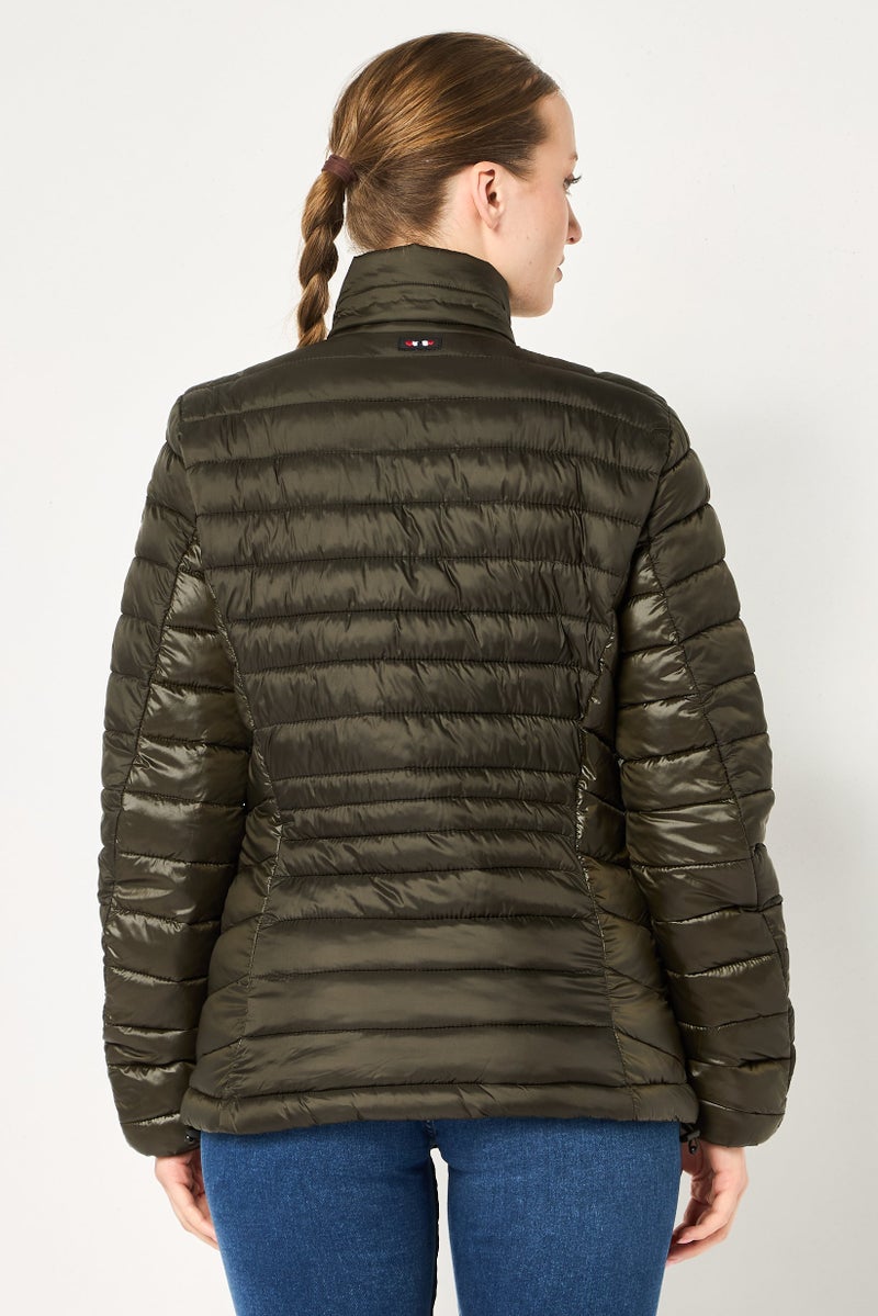 Napapijri Women Quilted Puffer Jacket, Forest Green - Image 4