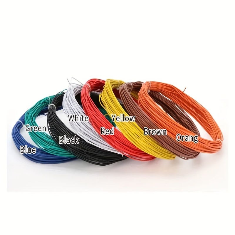 22 Awg Solid Wire Electrical Cable 24 Awg Tinned Copper Hook Up Wire 16.4 Feet 5 Meters Yellow For Diy Breadboard - Image 2